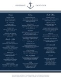 Yacht Club Event Menu