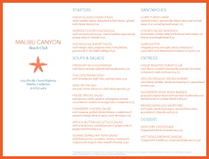 Customize Seaside Club Menu