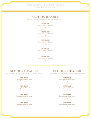 Customize Breakfast Menu Page