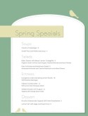 Springtime Specials Menu