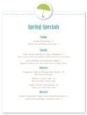 Seasonal Spring Menu
