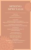 May Specials Menu