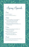 April Spring Specials Menu