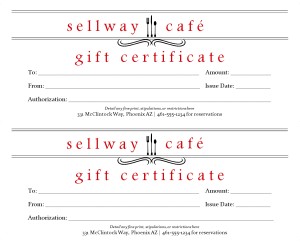 Customize East Cafe Gift Certificate