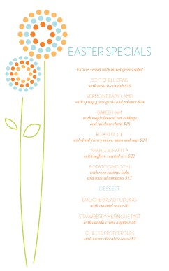 Customize Restaurant Easter Menu