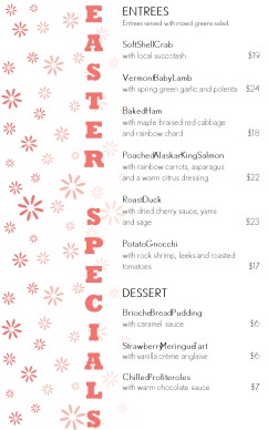Customize Easter Food Menu