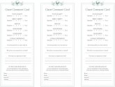 Buffet Breakfast Comment Card