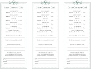 Customize Buffet Breakfast Comment Card
