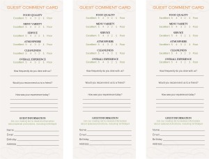 Customize City Wine Bar Comment Card