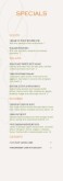 City Wine Bar Daily Specials Menu
