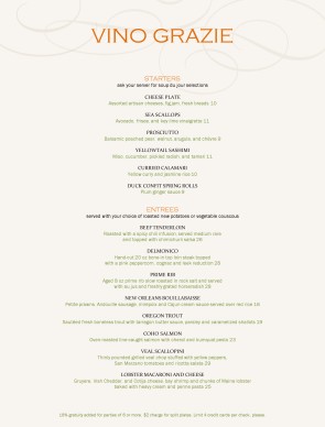 Customize City Fine Dining Menu