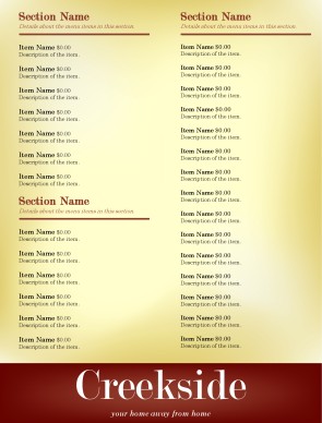 Customize Family Restaurants Menu Page 2