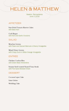 Customize City Wine Bar Event Menu