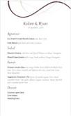 Wine Event Menu