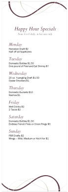 Customize Wine Bar Happy Hour Menu
