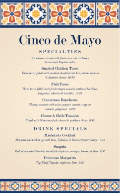 Customize Traditional Cinco de Mayo Menu