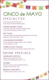 Happy Cinco de Mayo Menu