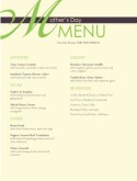 Elegant Mothers Day Menu