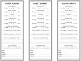 Catering Platter Comment Card