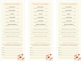 Cafe Bistro Comment Card