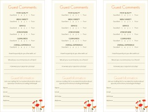 Customize Cafe Bistro Comment Card