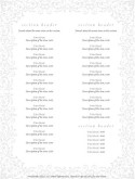 Rococo French Menu Page