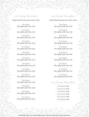 Customize Rococo French Menu Page