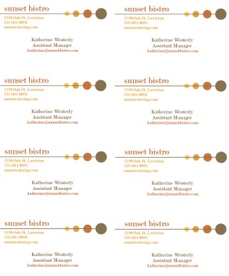 Customize Bistro Business Card
