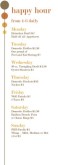 Bistro Happy Hour Menu
