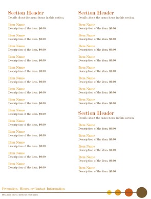 Customize Bistro Menu Page