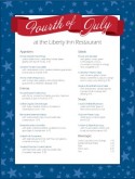 Independence Day Specials Menu