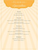 Summer Specialties Menu
