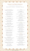 Venetian Italian Menu