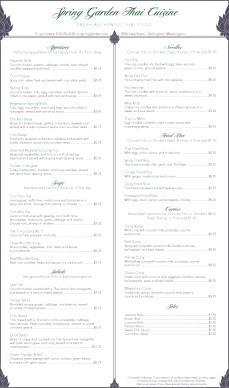 Customize Elegant Thai Menu
