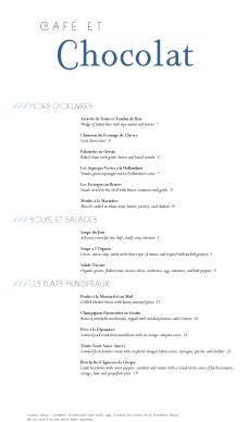 Customize Classic French Menu