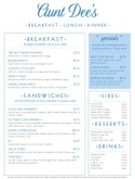 American Dinner Menu