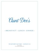 American Family Menu Cover