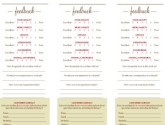 Family Style Comment Cards