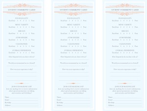 Customize French Comment Card