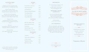 Customize French Takeout Menu