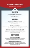 Italian Family Specials Menu