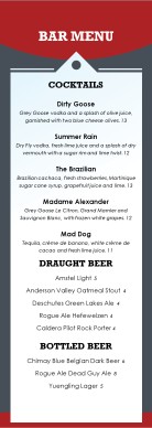 Customize Italian Family Drinks Menu