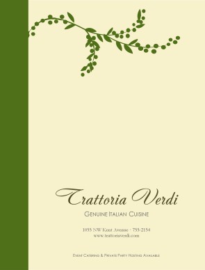 Customize Trattoria Menu Cover