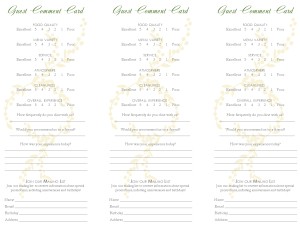 Customize Italian Comment Cards