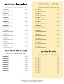 Family Style Menu Page