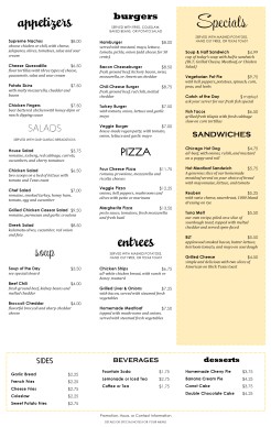 Customize Family Style Menu Page Tabloid