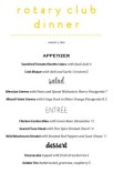 Family Style Banquet Menu