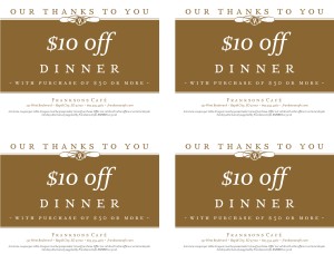 Customize Cafe Restaurant Coupon