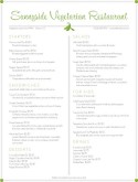 Vegetarian Restaurant Menu