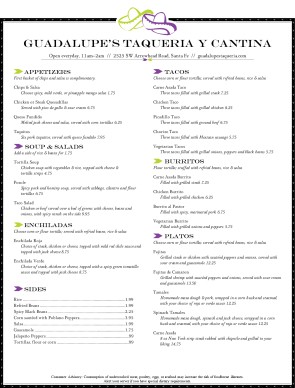Customize Taqueria Menu